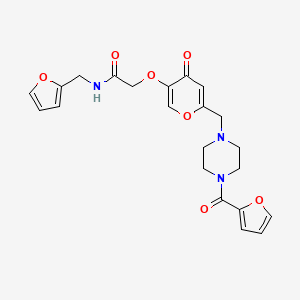 2-((6-((4-(furan-2-carbonyl)piperazin-1-yl)methyl)-4-oxo-4H-pyran-3-yl)oxy)-N-(furan-2-ylmethyl)acetamide