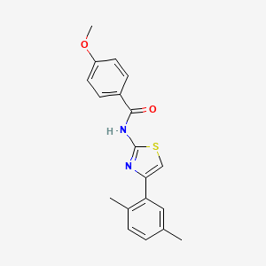 molecular formula C19H18N2O2S B2696021 N-[4-(2,5-dimethylphenyl)-1,3-thiazol-2-yl]-4-methoxybenzamide CAS No. 313364-39-5