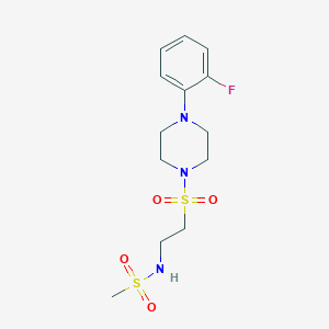 molecular formula C13H20FN3O4S2 B2696027 N-(2-((4-(2-fluorophenyl)piperazin-1-yl)sulfonyl)ethyl)methanesulfonamide CAS No. 897622-09-2