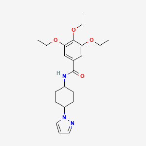 molecular formula C22H31N3O4 B2696029 3,4,5-triethoxy-N-[4-(1H-pyrazol-1-yl)cyclohexyl]benzamide CAS No. 2097890-47-4