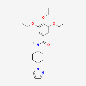 3,4,5-triethoxy-N-[4-(1H-pyrazol-1-yl)cyclohexyl]benzamide