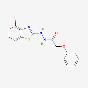 molecular formula C15H12FN3O2S B2696031 N'-(4-fluoro-1,3-benzothiazol-2-yl)-2-phenoxyacetohydrazide CAS No. 851979-04-9
