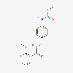 molecular formula C16H17N3O3S B2696034 methyl N-[4-({[2-(methylsulfanyl)pyridin-3-yl]formamido}methyl)phenyl]carbamate CAS No. 1428072-57-4