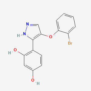 molecular formula C15H11BrN2O3 B2696035 4-(4-(2-bromophenoxy)-1H-pyrazol-3-yl)benzene-1,3-diol CAS No. 879476-81-0