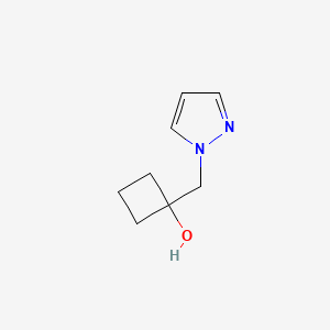 molecular formula C8H12N2O B2696046 1-[(1H-pyrazol-1-yl)methyl]cyclobutan-1-ol CAS No. 2168273-67-2