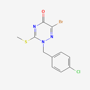 6-Bromo-2-[(4-chlorophenyl)methyl]-3-(methylsulfanyl)-2,5-dihydro-1,2,4-triazin-5-one