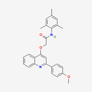 molecular formula C27H26N2O3 B2696080 N-mesityl-2-((2-(4-methoxyphenyl)quinolin-4-yl)oxy)acetamide CAS No. 1114832-27-7