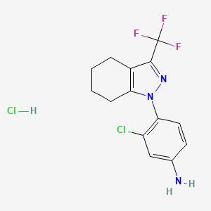 (3-Chloro-4-[3-(trifluoromethyl)-4,5,6,7-tetrahydro-1H-indazol-1-yl]phenyl)amine hydrochloride