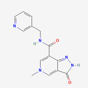 5-methyl-3-oxo-N-(pyridin-3-ylmethyl)-3,5-dihydro-2H-pyrazolo[4,3-c]pyridine-7-carboxamide