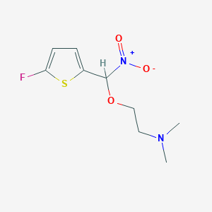 molecular formula C9H13FN2O3S B2696088 2-[(5-Fluorothiophen-2-yl)-nitromethoxy]-N,N-dimethylethanamine CAS No. 880083-48-7