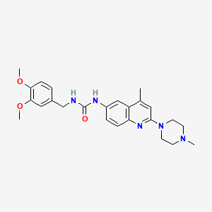 1-(3,4-Dimethoxybenzyl)-3-(4-methyl-2-(4-methylpiperazin-1-yl)quinolin-6-yl)urea