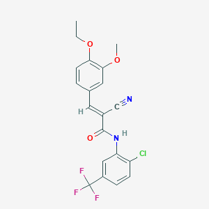 (E)-N-[2-chloro-5-(trifluoromethyl)phenyl]-2-cyano-3-(4-ethoxy-3-methoxyphenyl)prop-2-enamide