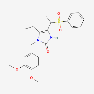 1-(3,4-dimethoxybenzyl)-5-ethyl-4-[1-(phenylsulfonyl)ethyl]-1,3-dihydro-2H-imidazol-2-one