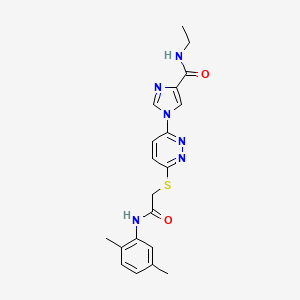 B2696164 1-(6-((2-((2,5-dimethylphenyl)amino)-2-oxoethyl)thio)pyridazin-3-yl)-N-ethyl-1H-imidazole-4-carboxamide CAS No. 1251547-87-1