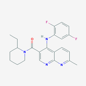 molecular formula C23H24F2N4O B2696167 N-(2,5-difluorophenyl)-3-(2-ethylpiperidine-1-carbonyl)-7-methyl-1,8-naphthyridin-4-amine CAS No. 1251627-96-9