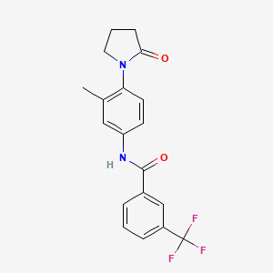 molecular formula C19H17F3N2O2 B2696177 N-[3-methyl-4-(2-oxopyrrolidin-1-yl)phenyl]-3-(trifluoromethyl)benzamide CAS No. 941992-86-5
