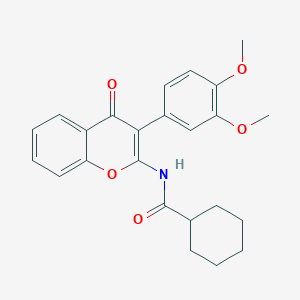 N-[3-(3,4-dimethoxyphenyl)-4-oxochromen-2-yl]cyclohexanecarboxamide