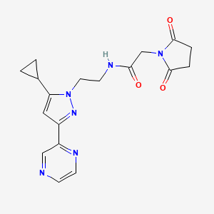 N-(2-(5-cyclopropyl-3-(pyrazin-2-yl)-1H-pyrazol-1-yl)ethyl)-2-(2,5-dioxopyrrolidin-1-yl)acetamide