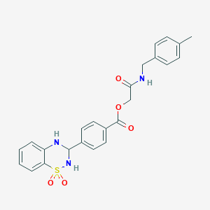 2-((4-methylbenzyl)amino)-2-oxoethyl 4-(1,1-dioxido-3,4-dihydro-2H-benzo[e][1,2,4]thiadiazin-3-yl)benzoate