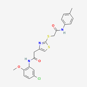 N-(5-chloro-2-methoxyphenyl)-2-(2-((2-oxo-2-(p-tolylamino)ethyl)thio)thiazol-4-yl)acetamide