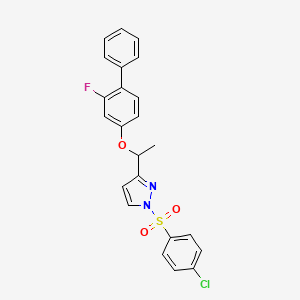 1-{1-[(4-chlorophenyl)sulfonyl]-1H-pyrazol-3-yl}ethyl 2-fluoro[1,1'-biphenyl]-4-yl ether