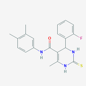 N-(3,4-dimethylphenyl)-4-(2-fluorophenyl)-6-methyl-2-sulfanylidene-3,4-dihydro-1H-pyrimidine-5-carboxamide
