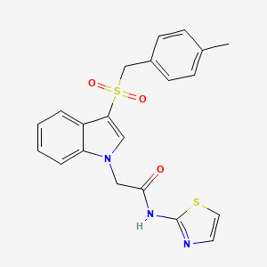 2-(3-((4-methylbenzyl)sulfonyl)-1H-indol-1-yl)-N-(thiazol-2-yl)acetamide