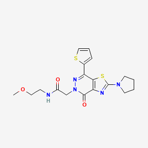 N-(2-methoxyethyl)-2-(4-oxo-2-(pyrrolidin-1-yl)-7-(thiophen-2-yl)thiazolo[4,5-d]pyridazin-5(4H)-yl)acetamide