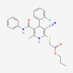 Propyl {[4-(2-chlorophenyl)-3-cyano-6-methyl-5-(phenylcarbamoyl)-1,4-dihydropyridin-2-yl]sulfanyl}acetate