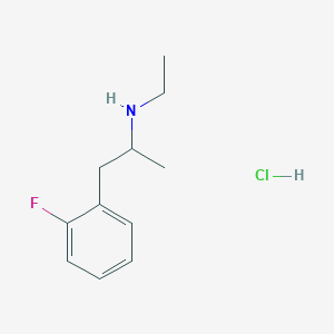 molecular formula C11H17ClFN B2696242 N-ethyl-2-fluoro-alpha-methyl-benzeneethanamine,monohydrochloride CAS No. 3871-89-4