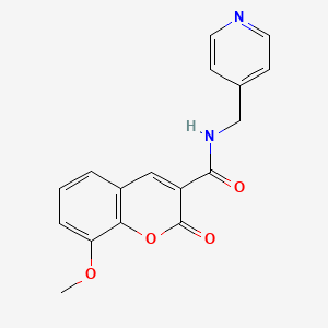 8-methoxy-2-oxo-N-(pyridin-4-ylmethyl)-2H-chromene-3-carboxamide
