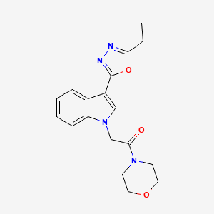 2-(3-(5-ethyl-1,3,4-oxadiazol-2-yl)-1H-indol-1-yl)-1-morpholinoethanone