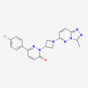 molecular formula C19H16ClN7O B2696274 6-(4-Chlorophenyl)-2-(1-{3-methyl-[1,2,4]triazolo[4,3-b]pyridazin-6-yl}azetidin-3-yl)-2,3-dihydropyridazin-3-one CAS No. 2380193-48-4