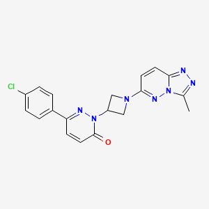 molecular formula C19H16ClN7O B2696274 6-(4-Chlorophenyl)-2-[1-(3-methyl-[1,2,4]triazolo[4,3-b]pyridazin-6-yl)azetidin-3-yl]pyridazin-3-one CAS No. 2380193-48-4