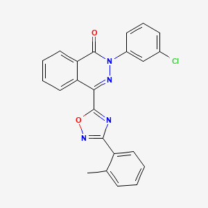 molecular formula C23H15ClN4O2 B2696275 2-(3-chlorophenyl)-4-[3-(2-methylphenyl)-1,2,4-oxadiazol-5-yl]phthalazin-1(2H)-one CAS No. 1291869-30-1