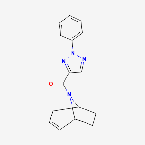 molecular formula C16H16N4O B2696285 (1R,5S)-8-azabicyclo[3.2.1]oct-2-en-8-yl(2-phenyl-2H-1,2,3-triazol-4-yl)methanone CAS No. 1797559-01-3