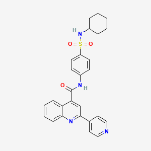N-[4-(cyclohexylsulfamoyl)phenyl]-2-(pyridin-4-yl)quinoline-4-carboxamide