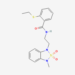 2-(ethylthio)-N-(2-(3-methyl-2,2-dioxidobenzo[c][1,2,5]thiadiazol-1(3H)-yl)ethyl)benzamide