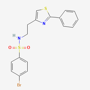 molecular formula C17H15BrN2O2S2 B2696305 4-bromo-N-(2-(2-phenylthiazol-4-yl)ethyl)benzenesulfonamide CAS No. 863511-69-7