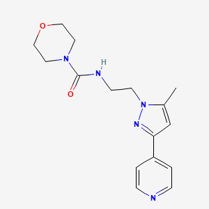 molecular formula C16H21N5O2 B2696307 N-(2-(5-methyl-3-(pyridin-4-yl)-1H-pyrazol-1-yl)ethyl)morpholine-4-carboxamide CAS No. 2034505-69-4