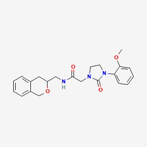 molecular formula C22H25N3O4 B2696326 N-(isochroman-3-ylmethyl)-2-(3-(2-methoxyphenyl)-2-oxoimidazolidin-1-yl)acetamide CAS No. 2034527-24-5