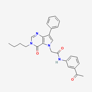 molecular formula C26H26N4O3 B2696343 N-(3-acetylphenyl)-2-{3-butyl-4-oxo-7-phenyl-3H,4H,5H-pyrrolo[3,2-d]pyrimidin-5-yl}acetamide CAS No. 1226445-41-5