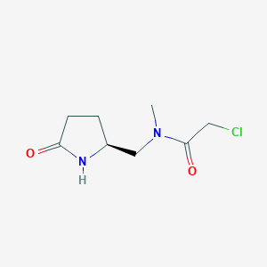 molecular formula C8H13ClN2O2 B2696346 2-Chloro-N-methyl-N-[[(2S)-5-oxopyrrolidin-2-yl]methyl]acetamide CAS No. 2411179-00-3