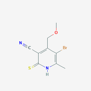 molecular formula C9H9BrN2OS B2696354 5-Bromo-4-(methoxymethyl)-6-methyl-2-sulfanylpyridine-3-carbonitrile CAS No. 1092075-74-5