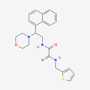 molecular formula C23H25N3O3S B2696355 N1-(2-morpholino-2-(naphthalen-1-yl)ethyl)-N2-(thiophen-2-ylmethyl)oxalamide CAS No. 941872-25-9
