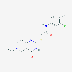 molecular formula C19H23ClN4O2S B2696360 N-(3-chloro-4-methylphenyl)-2-((6-isopropyl-4-oxo-3,4,5,6,7,8-hexahydropyrido[4,3-d]pyrimidin-2-yl)thio)acetamide CAS No. 887221-84-3