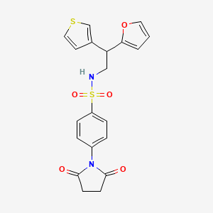molecular formula C20H18N2O5S2 B2696364 4-(2,5-dioxopyrrolidin-1-yl)-N-[2-(furan-2-yl)-2-(thiophen-3-yl)ethyl]benzene-1-sulfonamide CAS No. 2097932-78-8