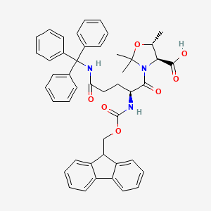 molecular formula C46H45N3O7 B2696372 Fmoc-Gln(Trt)-Thr(Psi(Me,Me)pro)-OH 