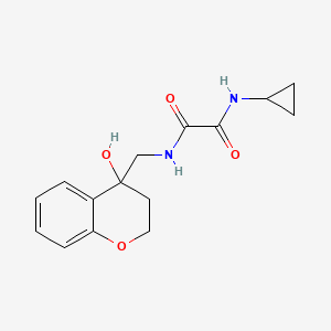 molecular formula C15H18N2O4 B2696384 N1-cyclopropyl-N2-((4-hydroxychroman-4-yl)methyl)oxalamide CAS No. 1396808-09-5