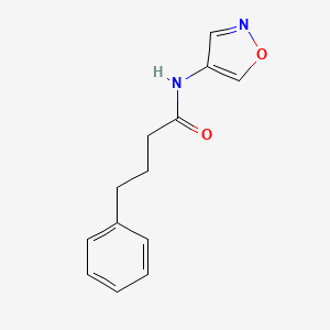 molecular formula C13H14N2O2 B2696388 N-(1,2-oxazol-4-yl)-4-phenylbutanamide CAS No. 1396815-15-8
